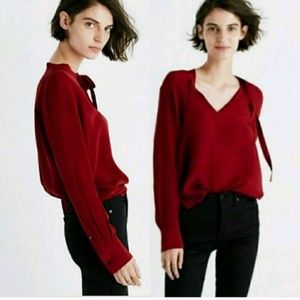 Madewell Silk Tie Neck Blouse